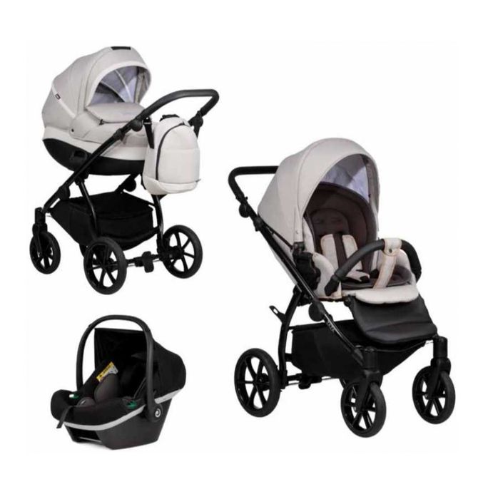 Детска комбинирана количка 3 в 1 Buba - Zaza, Cream