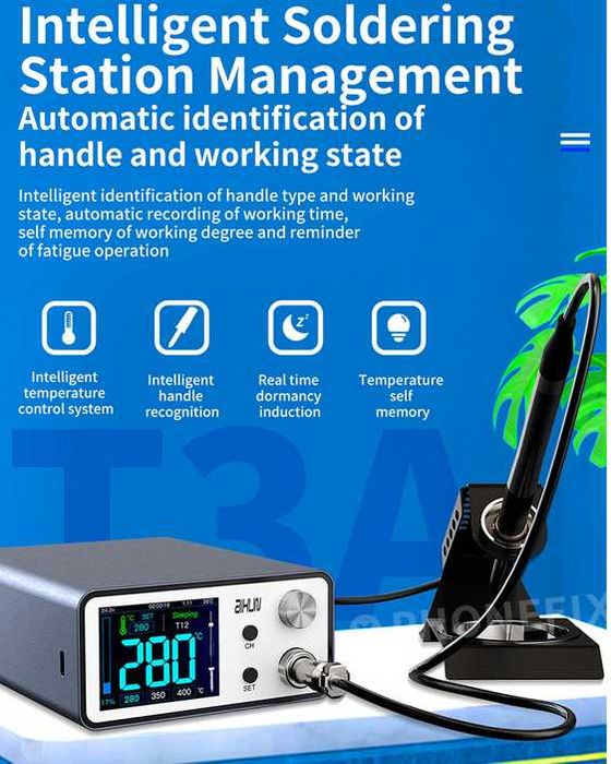 Statie de lipit profesionala AIXUN T3A 200W, cu maner T245 Eeprom auto