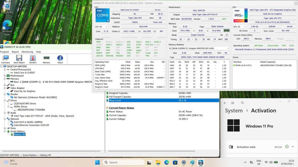 Dell Latitude 5520 FHD IPS i5-1145G7/256GB/8GB