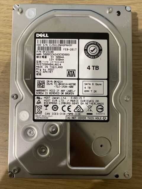Hard Disk 4TB HGST buffer 128MB 7200rpm format 3.5, Sata 3, Server PC Desktop NAS NVR DVR Nou Hitachi