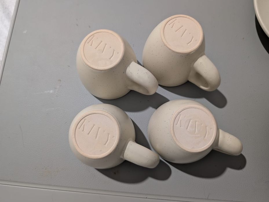 Kivy set de 4 cesti de cafea portelan, cu farfurii, hand made in Germania