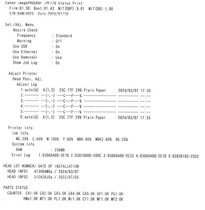 Plotter Canon imagePROGRAF IPF770 format A0 + Scanner Canon L36e