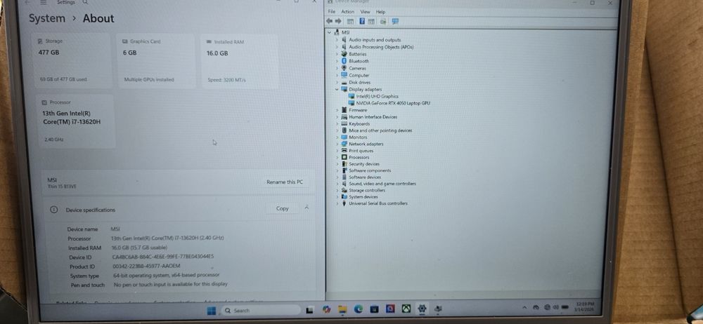 Геймърски лаптоппMSI 15 B13VE