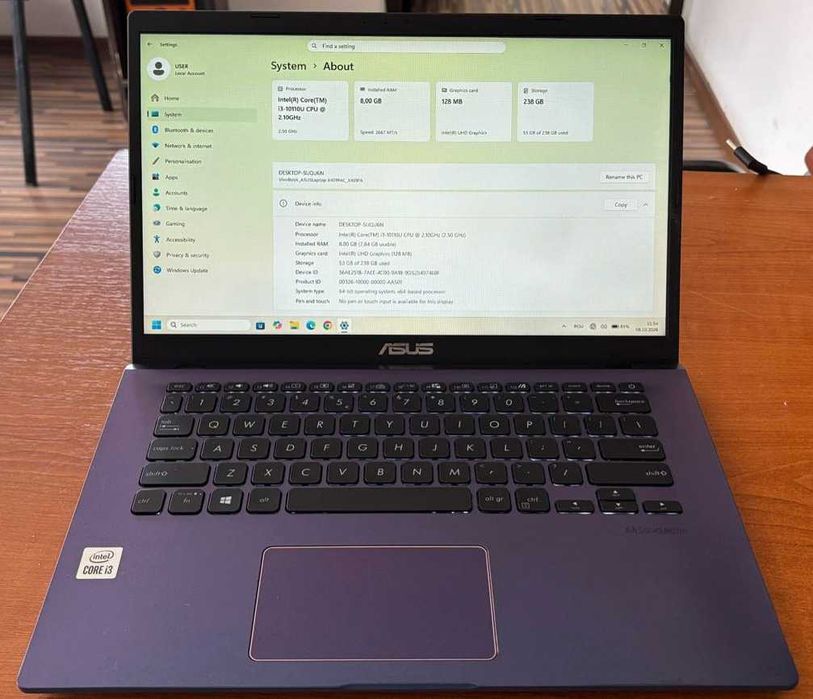 Laptop ASUS Vivobook Ultraportabil X409FA I3 gen 10 14 inch