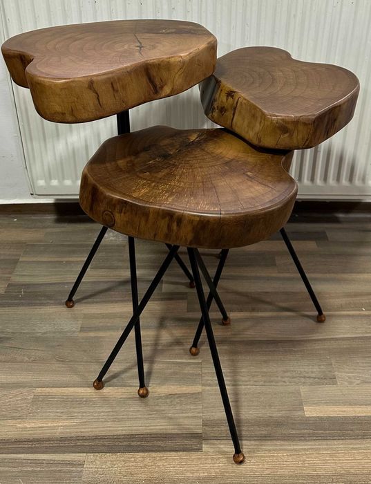 Produs Nou; Masuta; Lemn masiv de fag; Masa; Masute picioare metalice