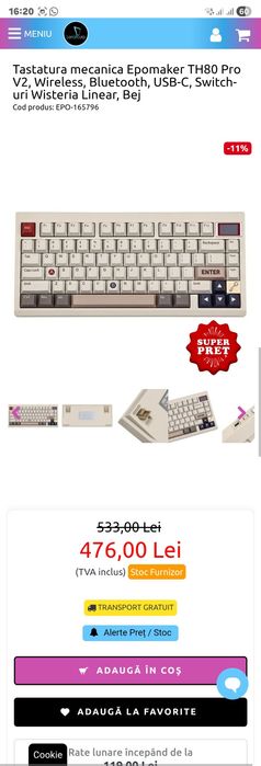 Tastatura mecanica , gaming , noua