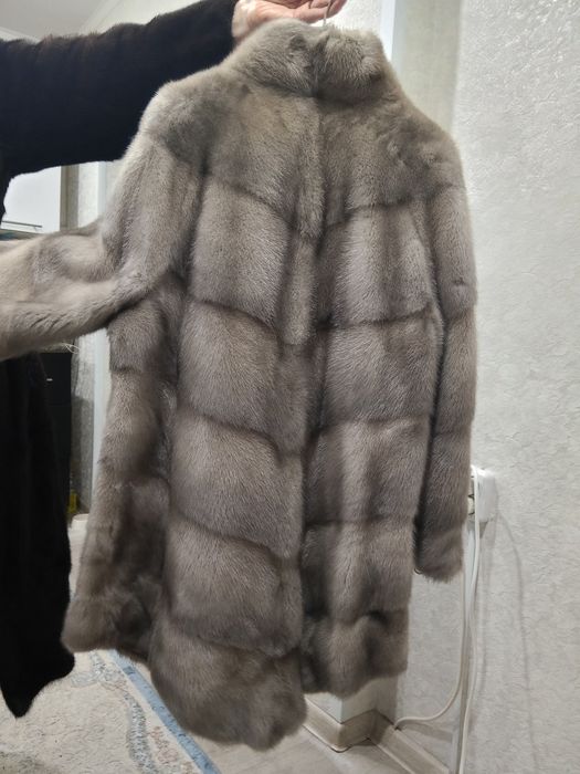 Норковая шуба серая