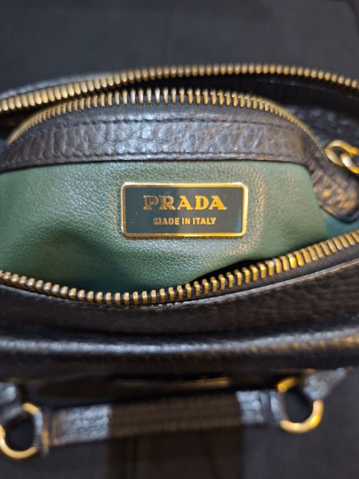 Оригинална кожена чанта PRADA / Черна дамска чанта Прада естествена кожа
Описание: