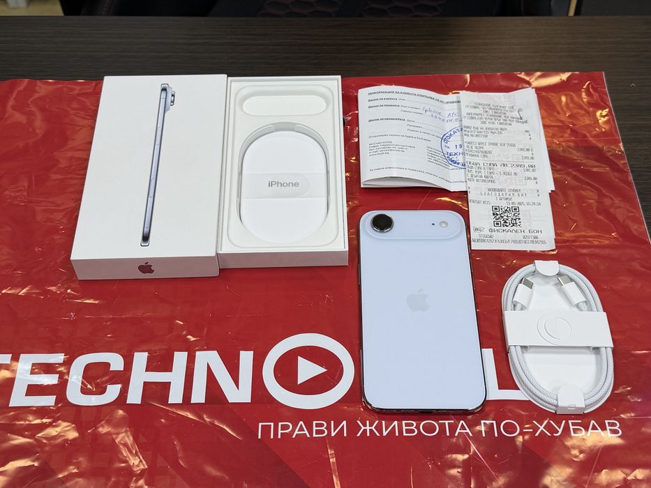 КАТО НОВ 256GB iPhone 17 Air 5G Гаранция Technopolis 2027г. Blue