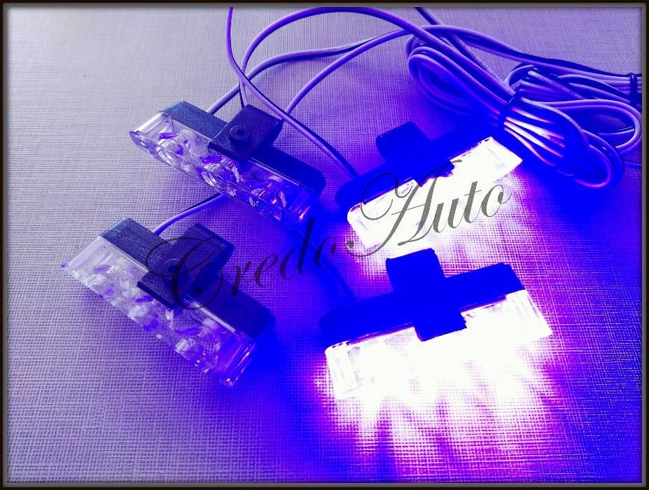 НОВО!LED Сигнален блиц за решетка!!син/червен+дистанционно!