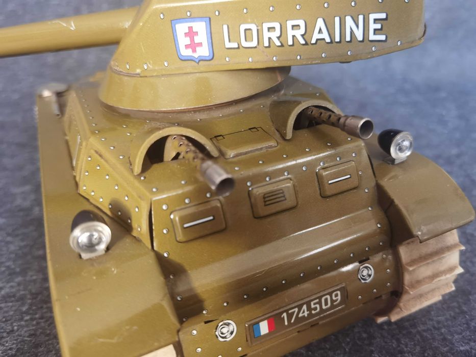 Jouet Ancien Char Joustra Lorraine - Tôle, Fonction Piles, Complet, Made In France