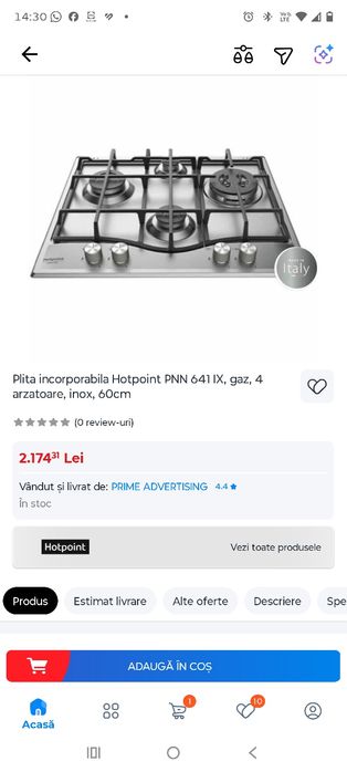 Plita pe gaz hotpoint