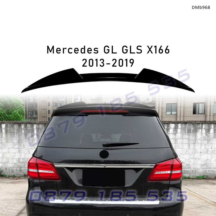 Спойлер за задно стъкло Mercedes GL GLS X166 2013-2019, черен гланц -DMb968 заден лип покрив мерцедес гл глс zaden tuning spoiler