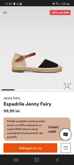 Espadrile/sandale   37 noi