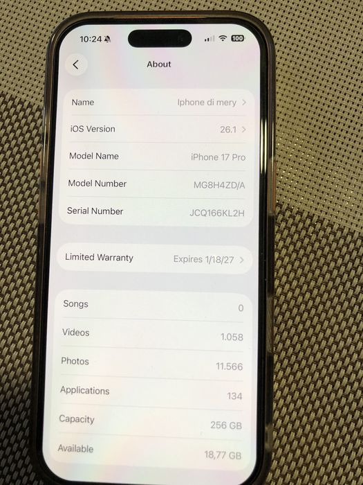 iphone 17 Pro 256-Garantie 2 ani-Folosit 2 sapt !Urgent