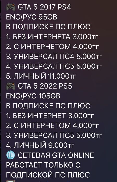 Игра для PS4/ PS5 Grand Theft Auto