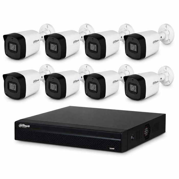 IP комплект 2MP с 8 булет камери и видеорекордер NVR