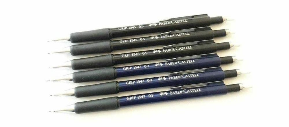 Lot 6 creioane faber castell 1345 si 1347 de 0.5 mm si 0.7 mm, copii