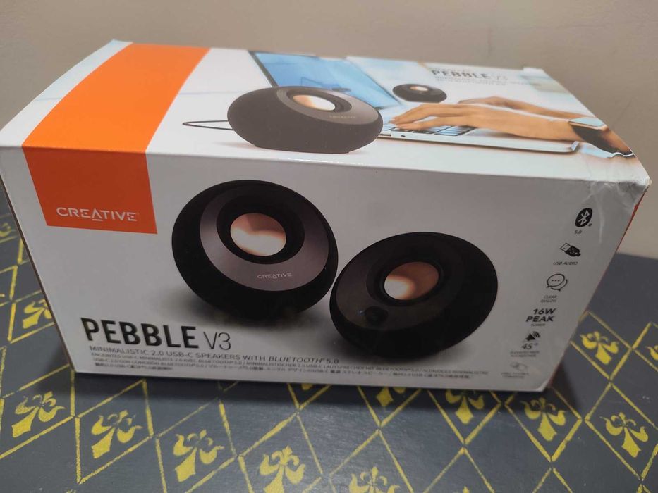 Creative Pebble V3 ,Bluetooth, Бял,Черен/Аудио продукти,12 м.гар