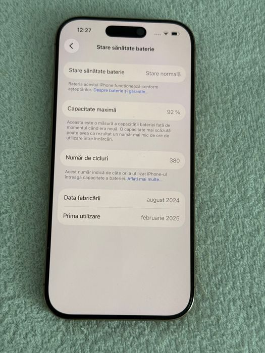 Iphone 16 pro, 128Gb, Baterie 92, Desert Titanium