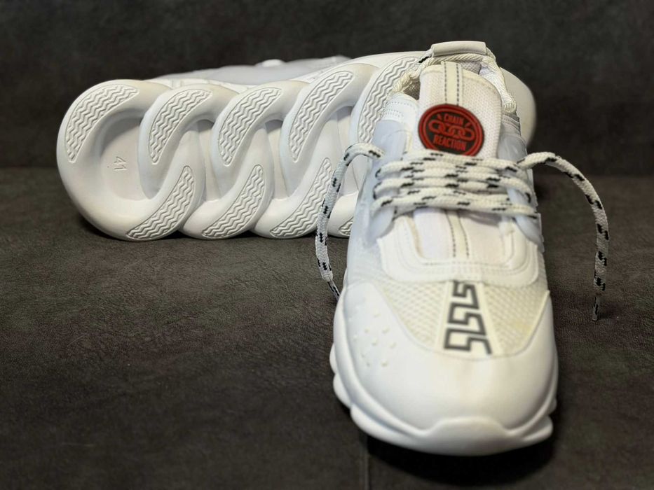 Adidasi Versace CHAIN - White / Black - toate marimile - Verificare