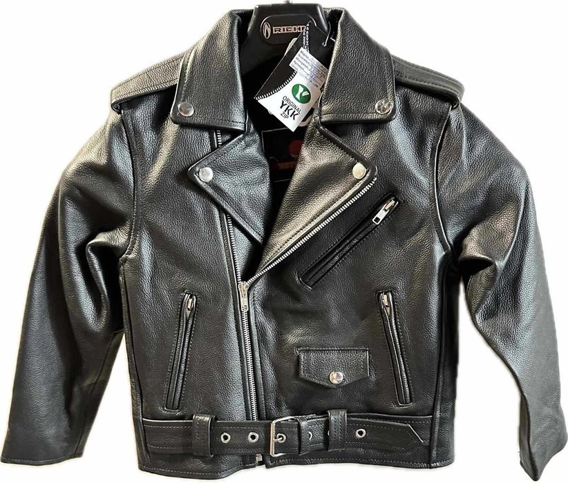 НОВО! Детско рокер чопър яке рок естествен телешки бокс  Топ качество