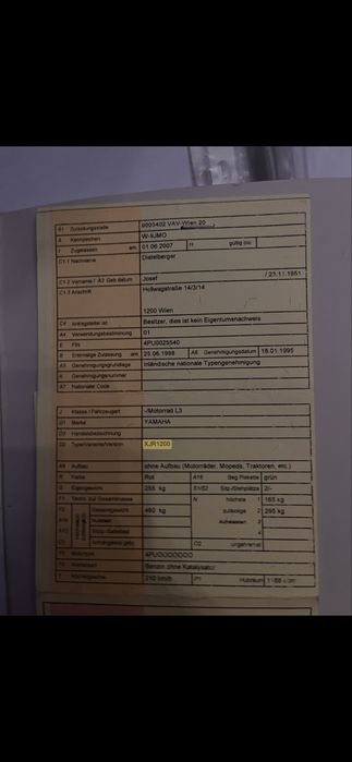 Vand yamaha xjr 1200