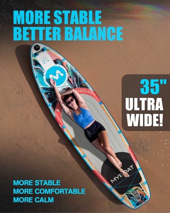 Нов, висок клас, 350 СМ надуваем падъл борд all-round SUP MYBOAT MY17 (Touring Air Blue) в син дизайн.