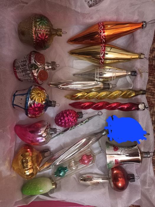 СССР елочные игрушки в большом количестве. См.все фото