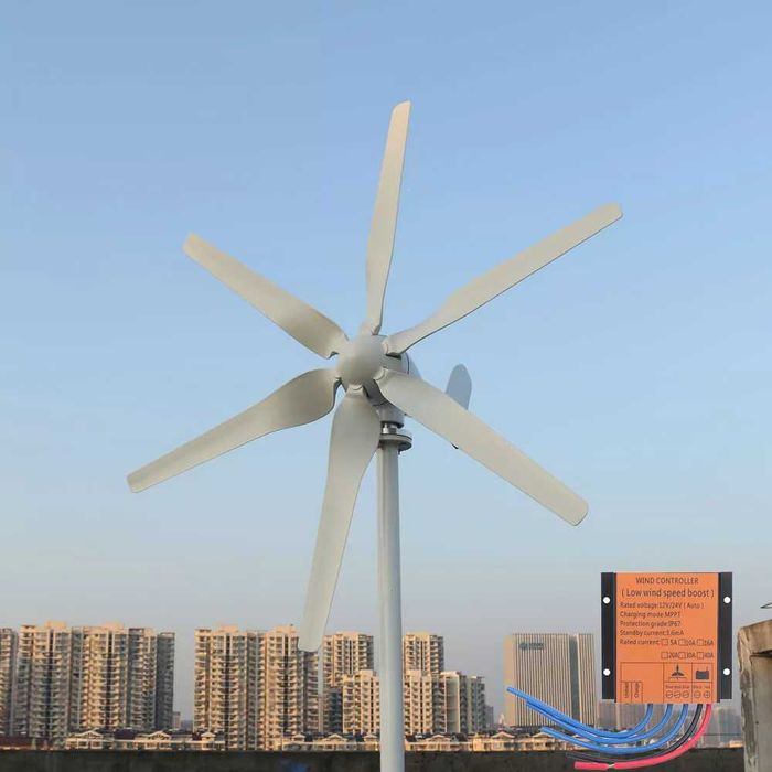 Eoliana 48Volţi / 800 Waţi , 6 Pale + MPPT Controler , Noua
