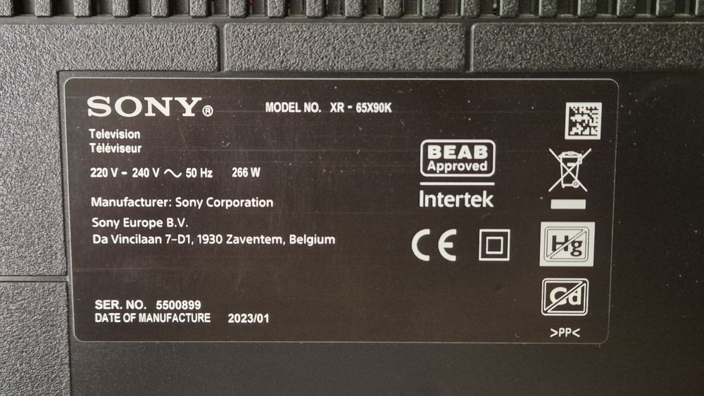 Sony XR-65X90K Google TV, Android, 4K, UltraHD, Smart, WiFi, LED