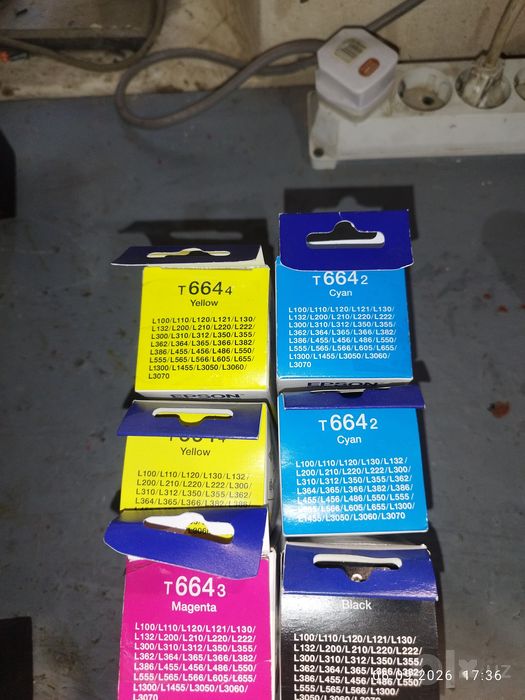 Чернила EPSON T664/T673. Оригинал. Всего 9 шт.
