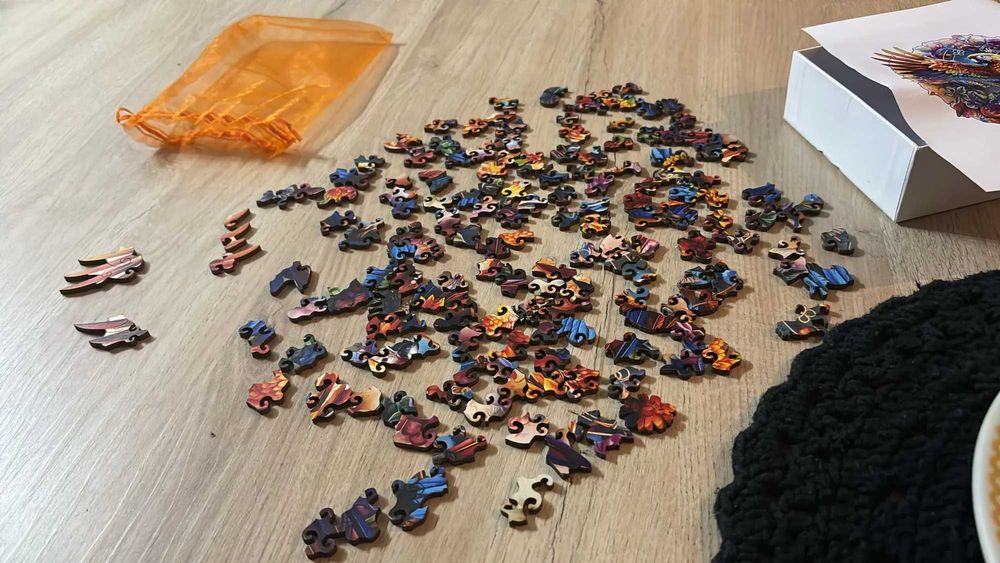 Дървен пъзел с животни - Папагал / над 100 части, 20 модела / А4 р-р