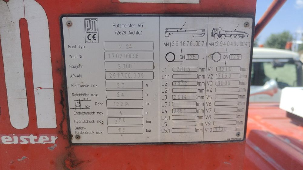 Vand Pompa Beton Putzmeister