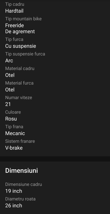Bicicletă ESPERIA DAKOTA 26!