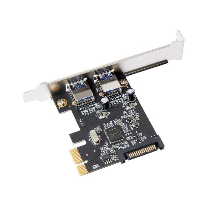 Адаптер PCI-E/USB 3,0  2 порта + SATA разъем 15pin