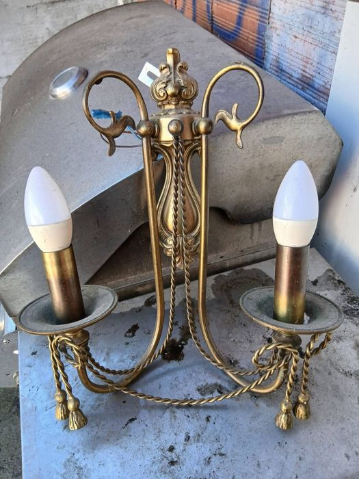 Красив бароков аплик от масивен месинг – двоен