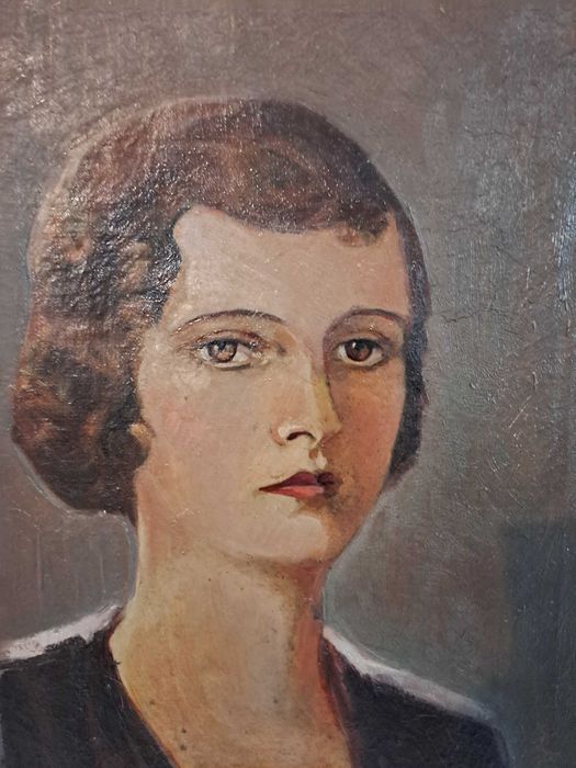 tablou foarte vechi pictura pe panza 45/32 cm