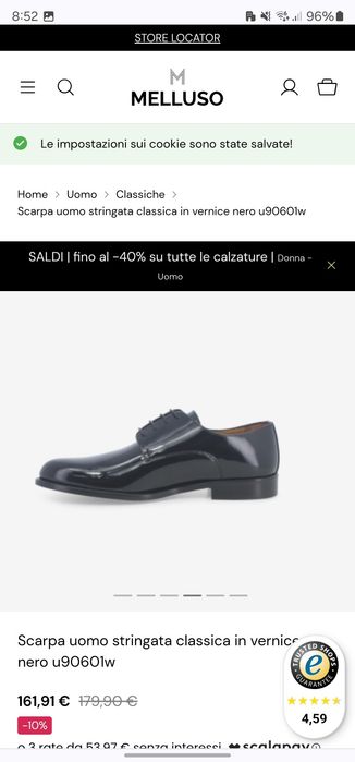 Pantofi eleganți din piele lucioasă Melluso (Italia)