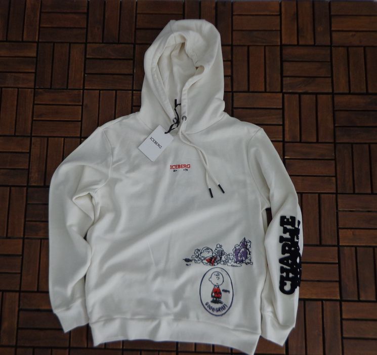 Мъжки суичър  Iceberg Vanilla slim fit hoodie with Fridge print  logo
