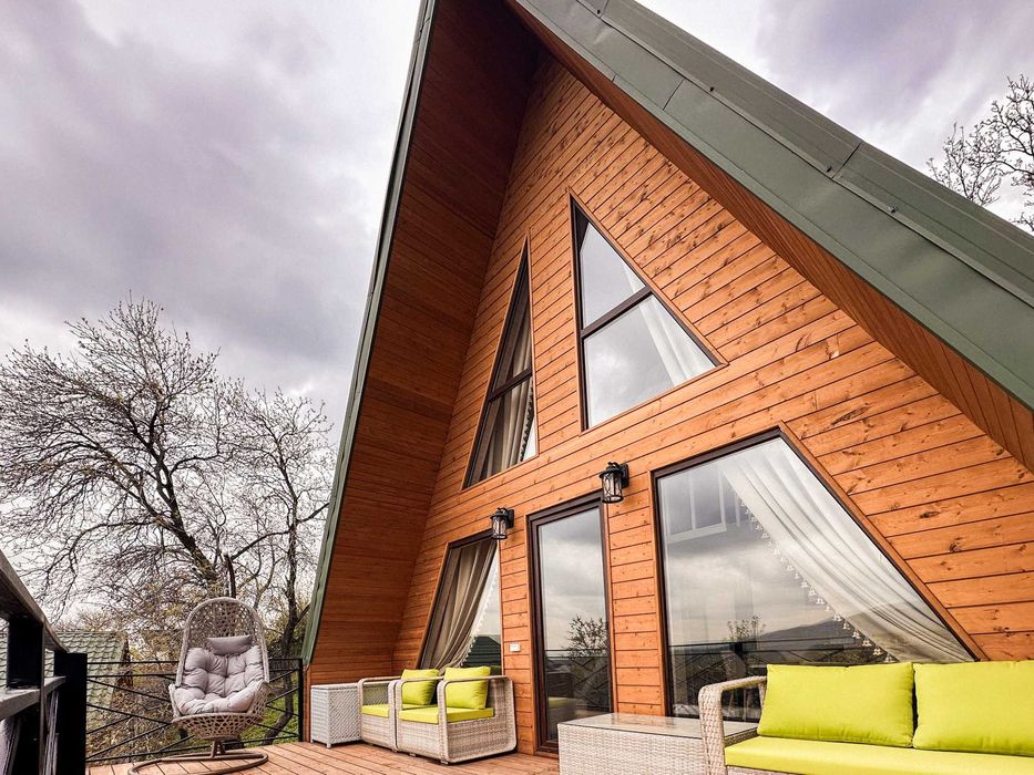 Глэмпинг в горах / Домик Афрейм / Баня