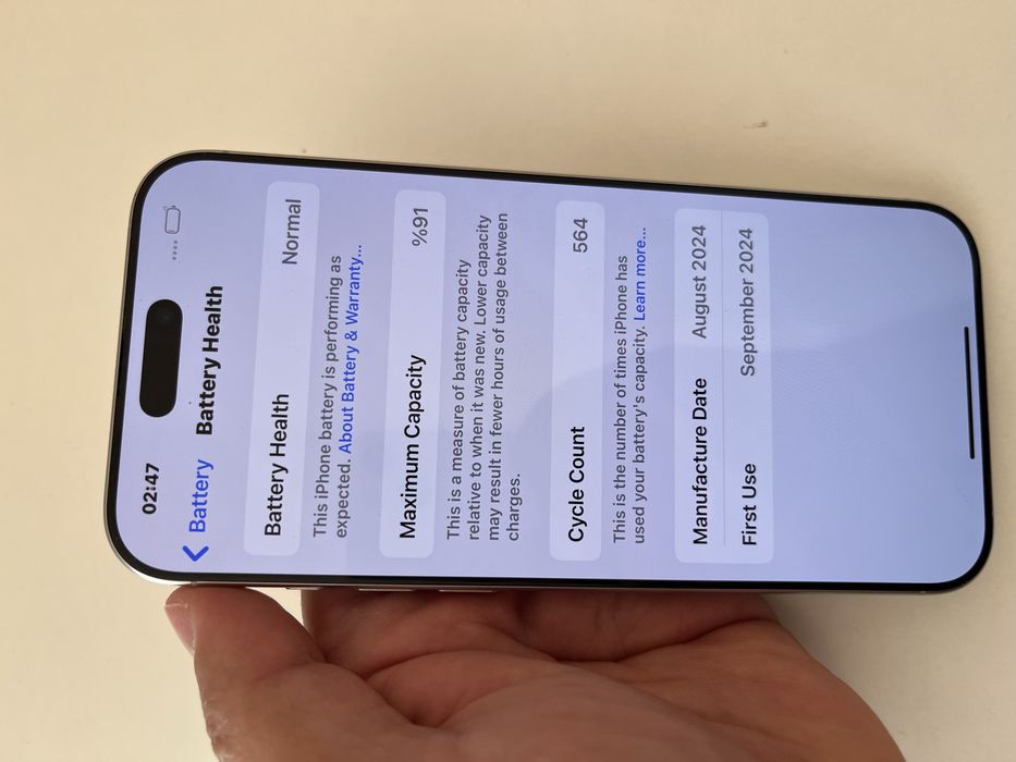 Iphone 16pro max 256GB 91% bat