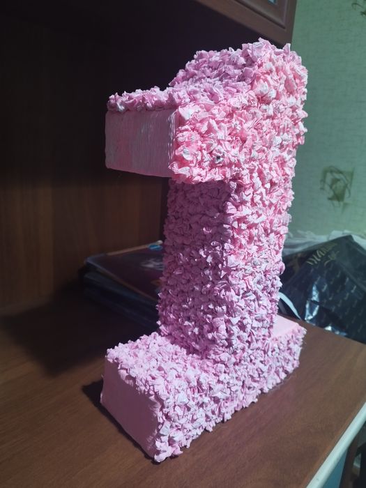 Цифра один на годик девочке, высота 41 см