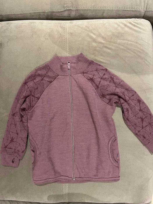 Set cardigan + pantaloni brushed din lână merinos - Mărime 98/104