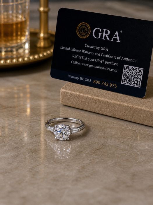 Inel Argint 925 cu Moissanite Premium GRA 1CT | Emerald cut | S925 | Nou | Cutie Cadou