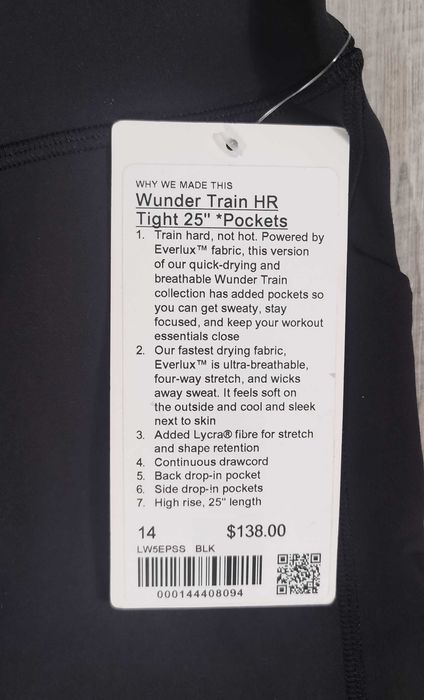 Colanti Lululemon Wunder Train HR Tight 25” With Pockets noi  0 si 14