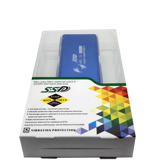 Бокс для SSD диска NGFF (M2) с выходом USB 3.0 алюминиевый