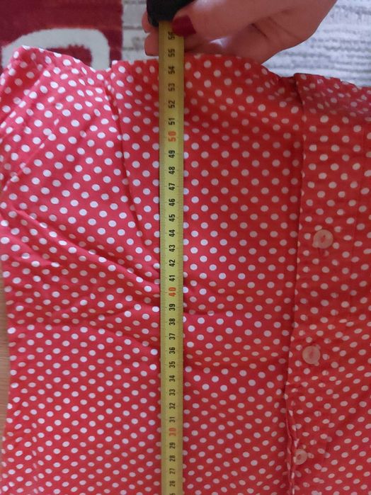 Camasa rosie cu buline pentru fete