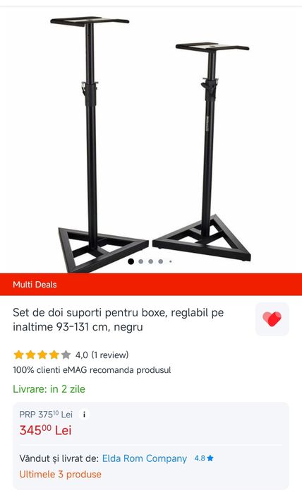 Vând stative metalice pentru boxe