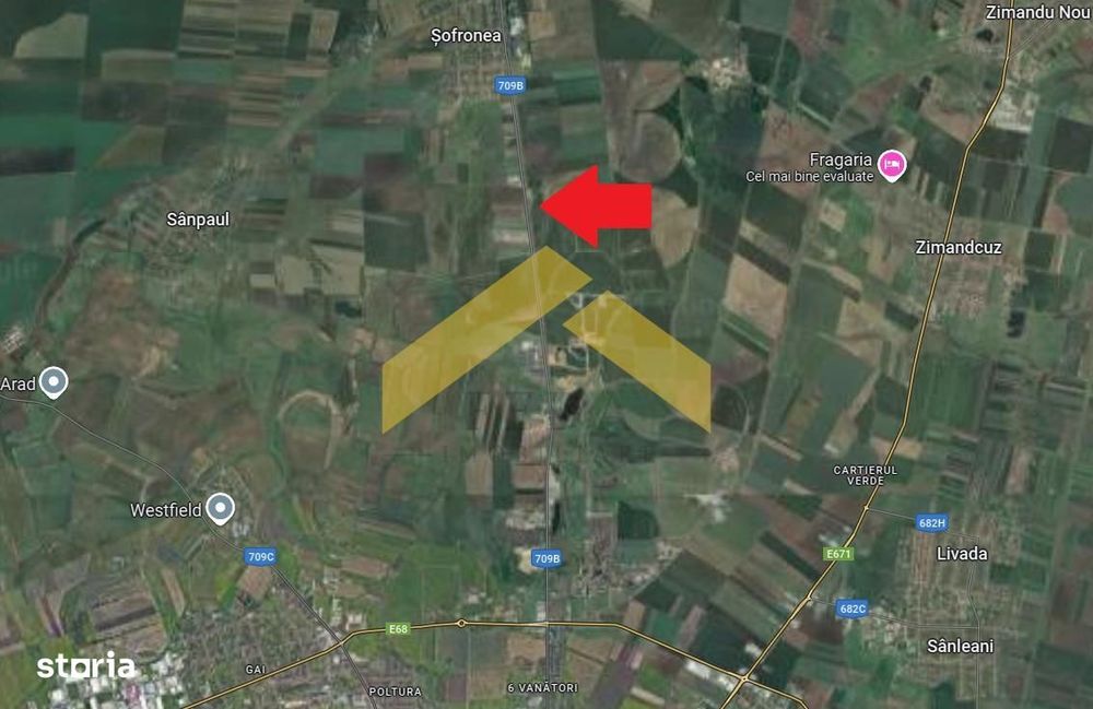 Teren extravilan de vanzare drumul Arad-Sofronea